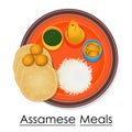 Plate full of delicious Assamese Meal