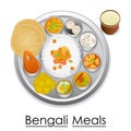 Plate full of delicious Bengali Meal
