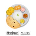 Plate full of delicious Bhojpuri Meal