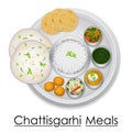 Plate full of delicious Chhattisgarhi Meal