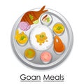 Plate full of delicious Goan Meal