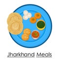 Plate full of delicious Jharkhand Meal