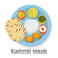 Plate full of delicious Kashmiri Meal Royalty Free Stock Photo