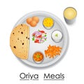 Plate full of delicious Oriya Meal