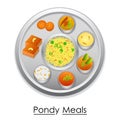 Plate full of delicious Pondy Meal