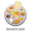 Plate full of delicious Telangana Meal