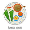 Plate full of delicious Tripura Meal