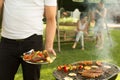 Plate full of grilled food Royalty Free Stock Photo