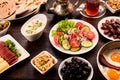 Plate full of oriental breakfast