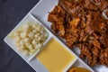 Plate full of typical Peruvian lomo saltado Royalty Free Stock Photo