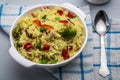 Veg biryani or vegetable pulav or cooked rice