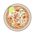 Plate of Green Papaya Salad with Dried Shrimps