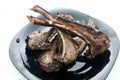 Plate with grilled lamb loin Royalty Free Stock Photo