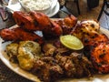 Plate of grilled Tandoori Meats.