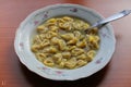 Plate of handmade tortellini, typical Italian food