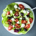 Plate of healthy Mediterranean salad