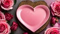 Plate heart, rose flower wedding greeting happy table stylish festive february