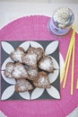 Plate of heart shaped brownies