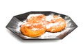 Plate with home bakes apple fritter Royalty Free Stock Photo