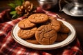 A plate of homemade ginger snaps Royalty Free Stock Photo