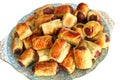 Plate of homemade sausage rolls