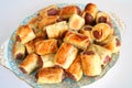 Plate of homemade sausage rolls