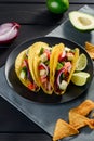 A plate of homemade tacos