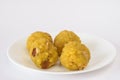 Plate with Indian sweet - Boondi Laddoo