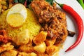 Plate of indonesian food Royalty Free Stock Photo