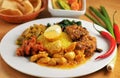 Plate of indonesian food