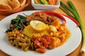 Plate of indonesian food Royalty Free Stock Photo