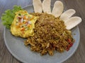 A plate of Indonesian fried rice Royalty Free Stock Photo