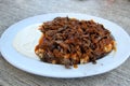 Plate of iskender kebab