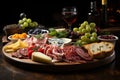 Plate with italian antipasti