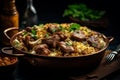 A plate of Kabsa on a marble countertop Royalty Free Stock Photo