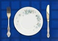 Plate, knife and fork Royalty Free Stock Photo