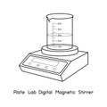 Plate Lab Digital Magnetic Stirrer diagram for experiment setup lab outline vector