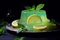 Plate of lemon jelly mint. Generate Ai Royalty Free Stock Photo