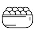 Plate of lentil seed icon outline vector. Grain soup cereal