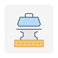 Plate load test, geotechnical engineering vector icon Royalty Free Stock Photo
