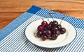 Plate of local cherries Royalty Free Stock Photo