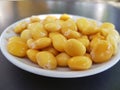 Plate with lupin beans