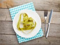 Plate with measure tape, knife and fork. Diet food Royalty Free Stock Photo