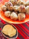 Plate with meat balls Royalty Free Stock Photo