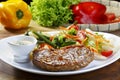 Plate with meat and salad Royalty Free Stock Photo