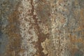 Plate of metal rusty on all background, with old layers of a pai Royalty Free Stock Photo
