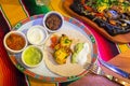 Plate of mexican chicken fajitas Royalty Free Stock Photo