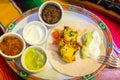 Plate of mexican chicken fajitas Royalty Free Stock Photo