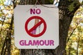 The plate of No glamour, the sign Royalty Free Stock Photo