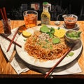 Realistic Oil Painting Of Noodles And Chopsticks